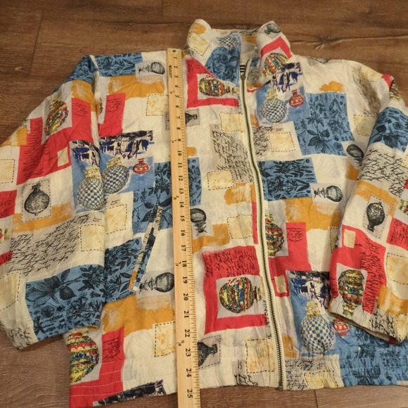 VTG EVR Size XL Air Balloon Full Zip Jacket - 100% Silk (Broken Zipper) - Picture 4 of 8